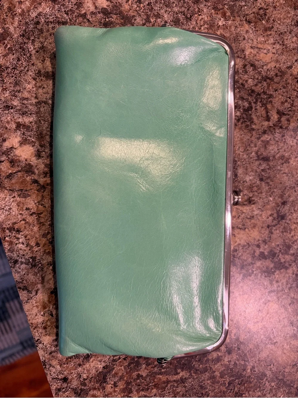 HOBO Mint Green Leather Clutch Wallet